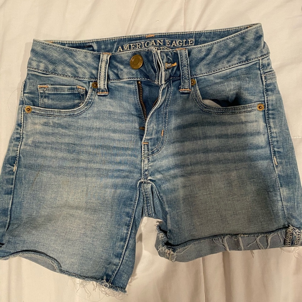 Denim light wash shorts